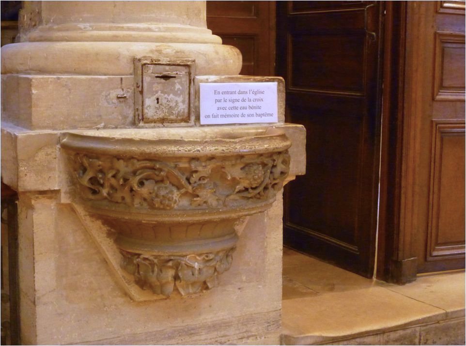 Bénitier gothique de St Médard. © C.D.A.S..