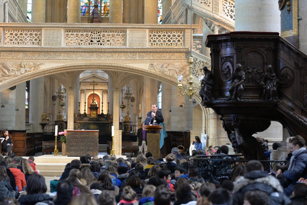 Rassemblement des sixièmes 2017 - Saint-Etienne-du-Mont 10. © Marie-Christine Bertin/Diocèse de Paris.